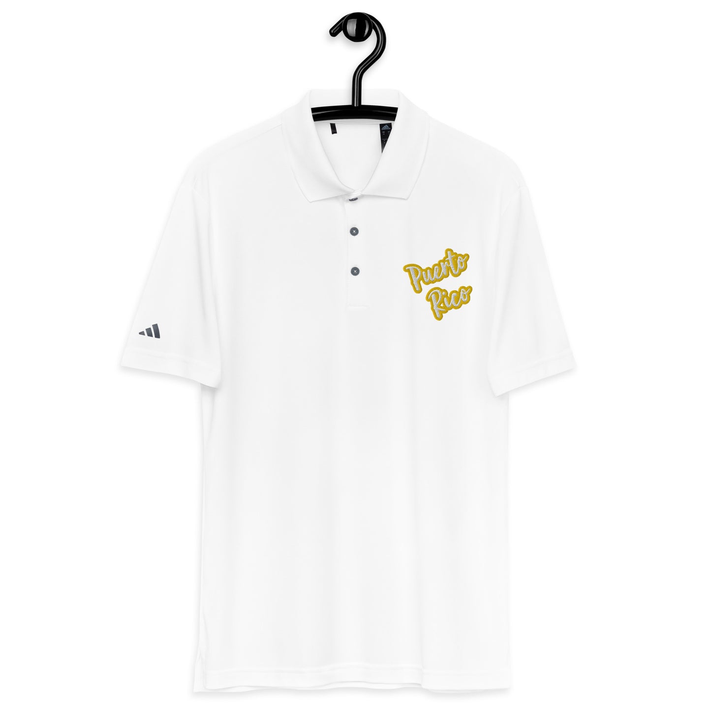 adidas performance polo shirt - Puerto Rico White Text, Yellow Color Outline