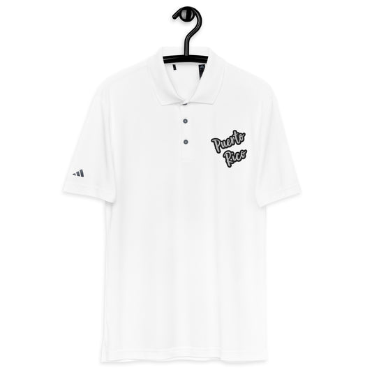 adidas performance polo shirt - Puerto Rico White Text, Black Color Outline