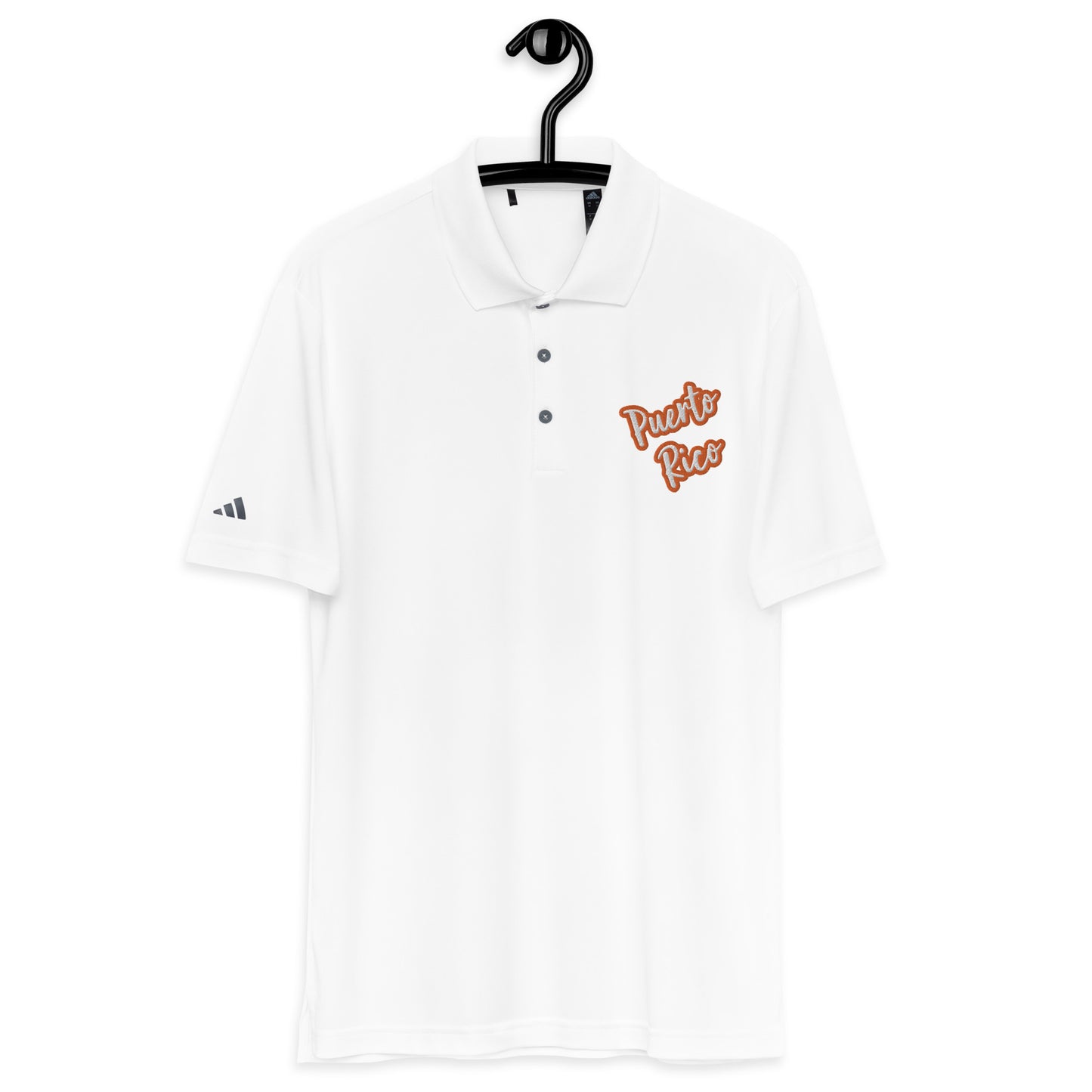 adidas performance polo shirt - Puerto Rico White Text, Orange Color Outline