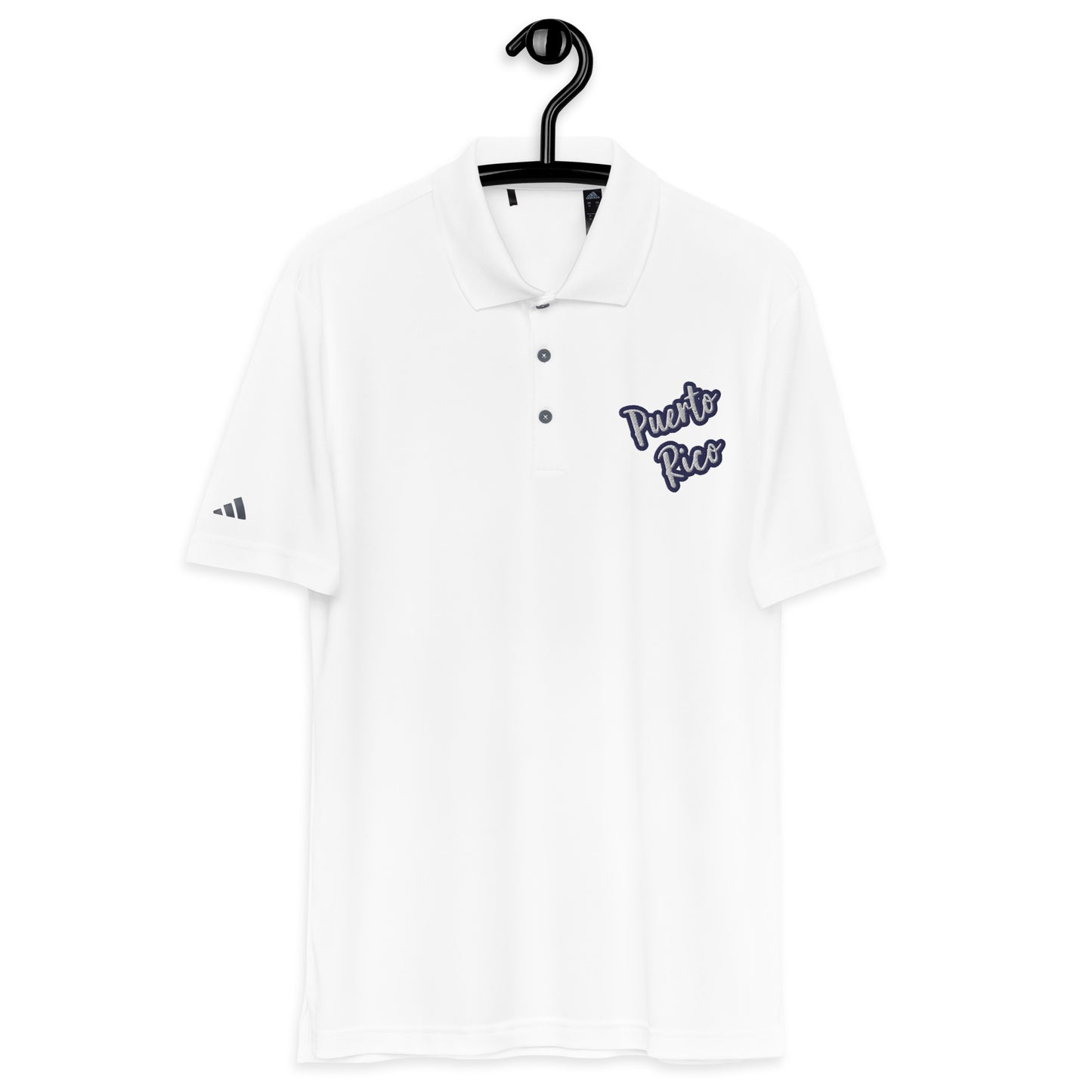 adidas performance polo shirt - Puerto Rico White Text, Navy Color Outline