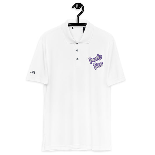 adidas performance polo shirt - Puerto Rico White Text, Purple Color Outline