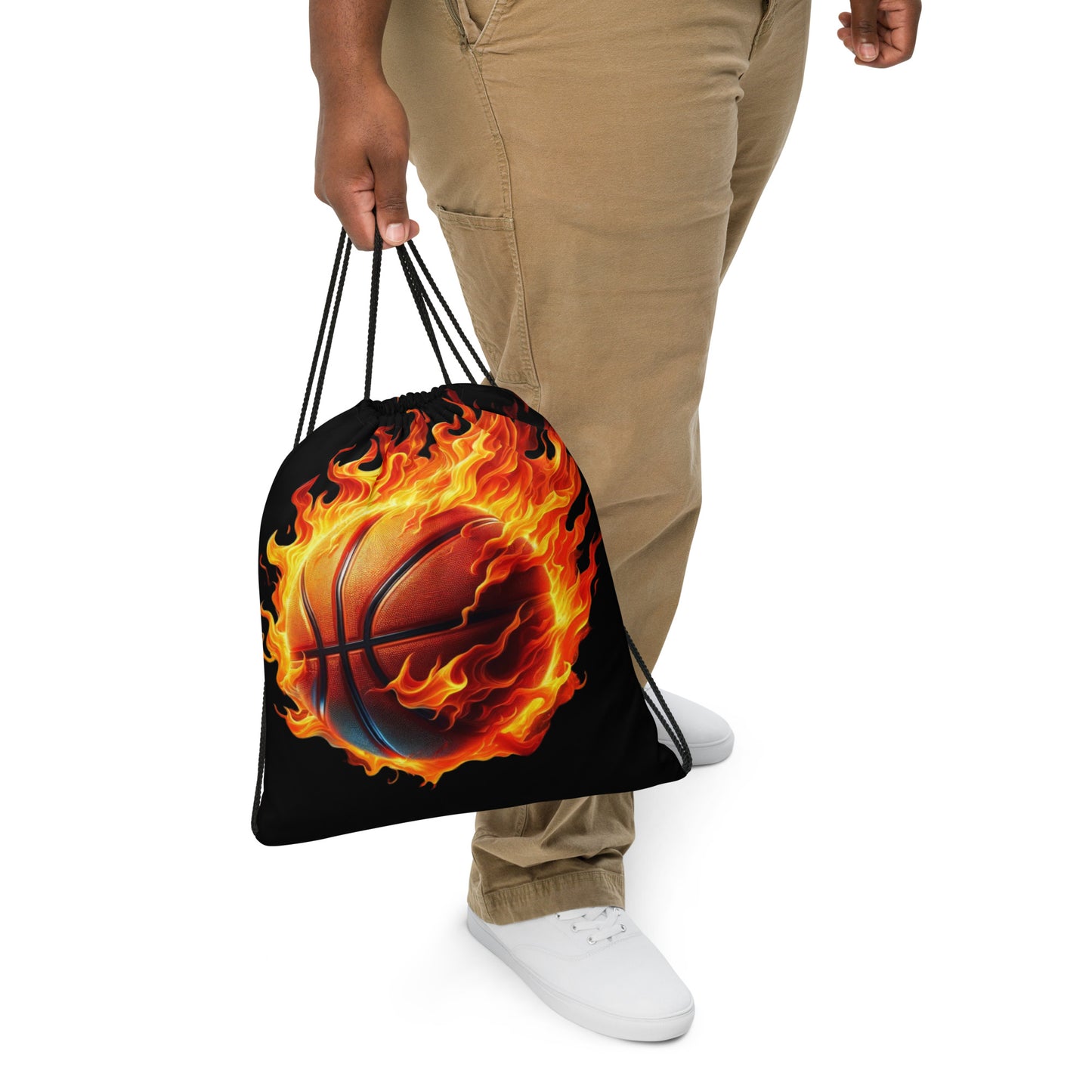 Drawstring bag - Flaming Basketball