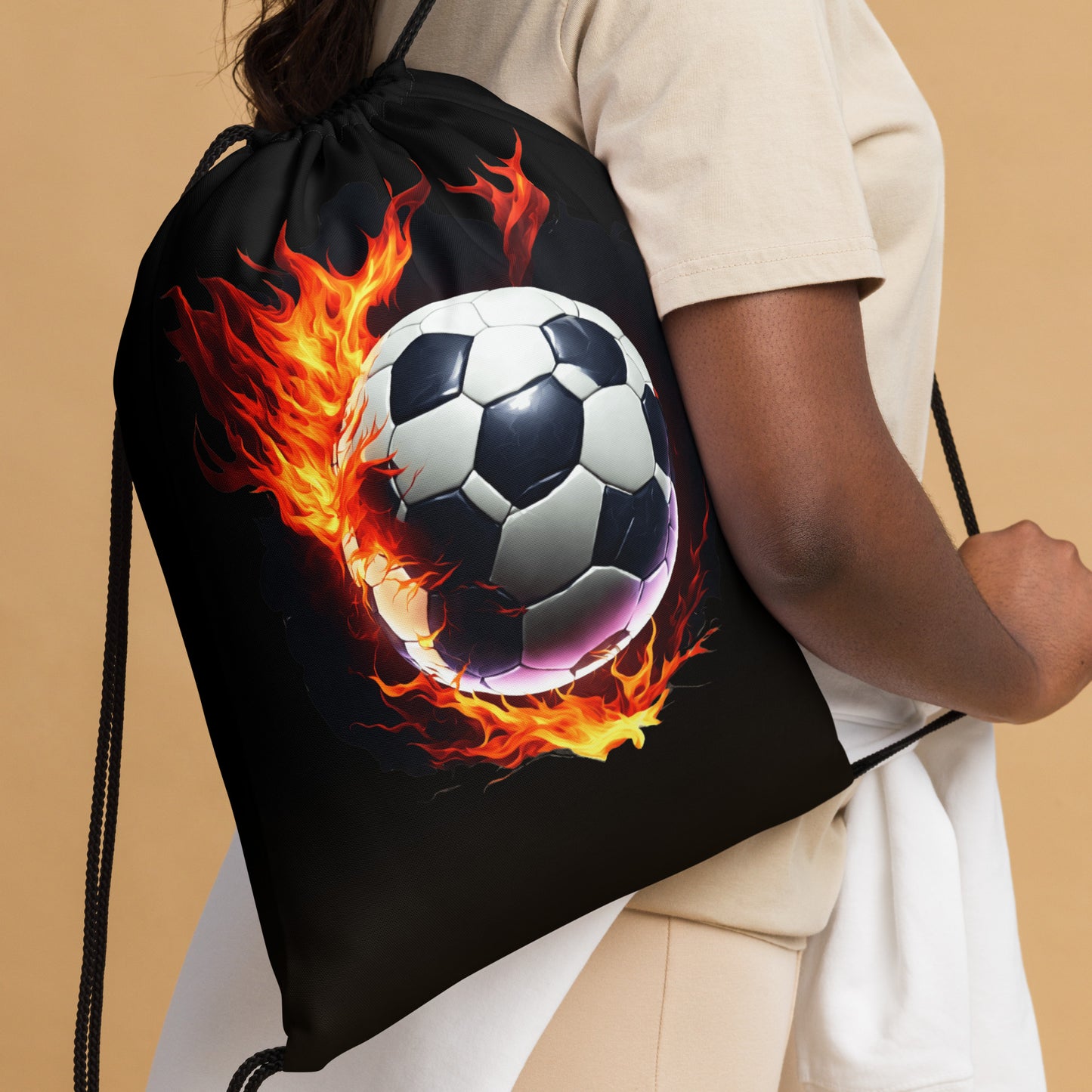 Drawstring bag - Flaming Soccer Ball 1