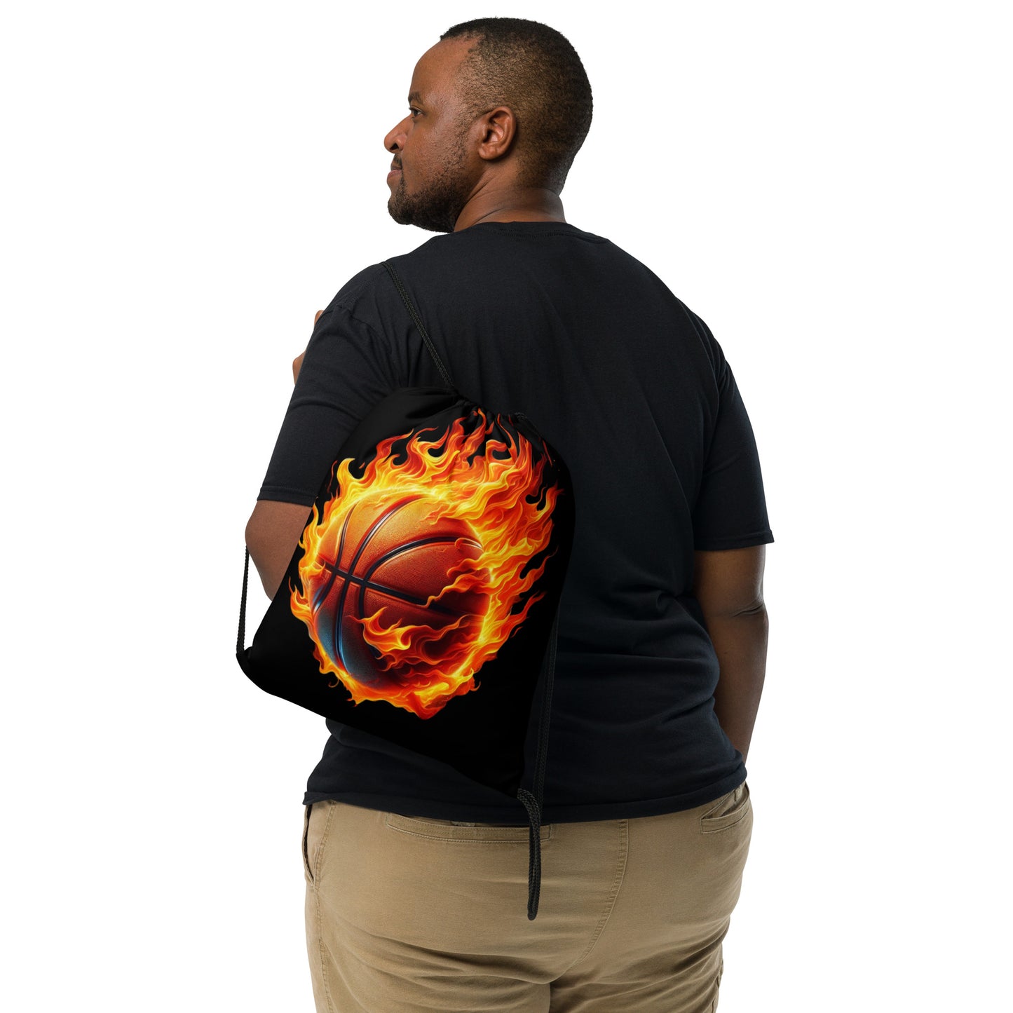 Drawstring bag - Flaming Basketball