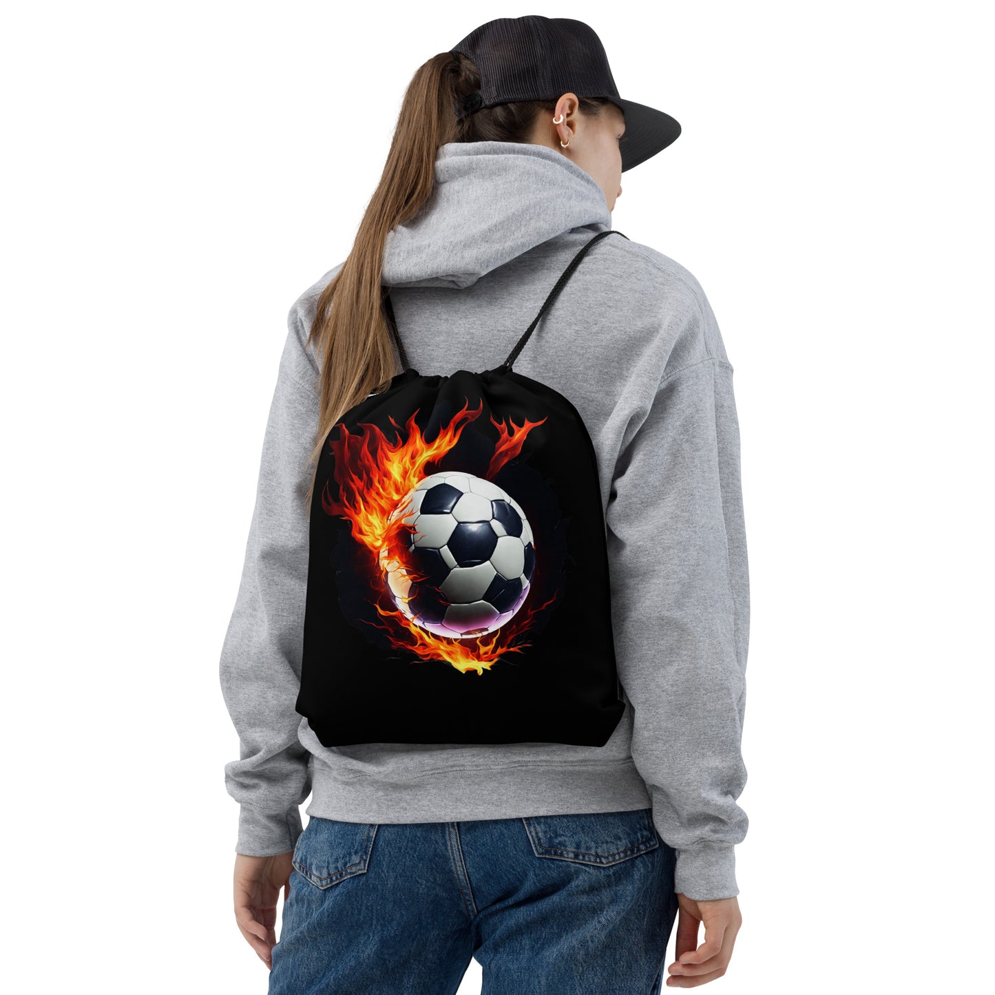 Drawstring bag - Flaming Soccer Ball 1