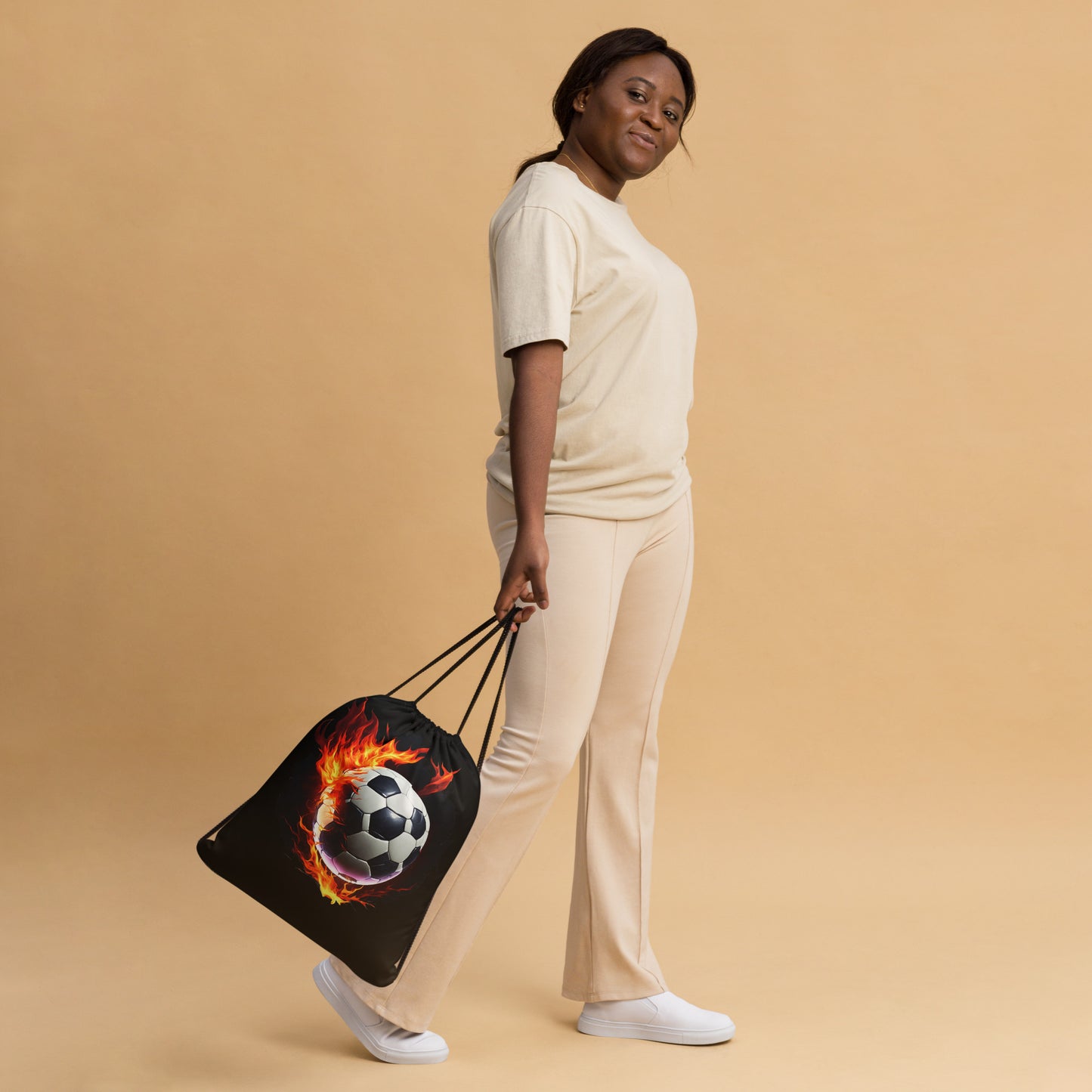 Drawstring bag - Flaming Soccer Ball 1