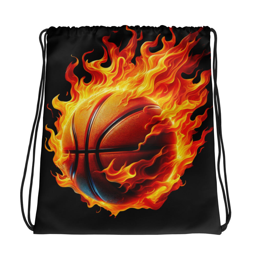 Drawstring bag - Flaming Basketball