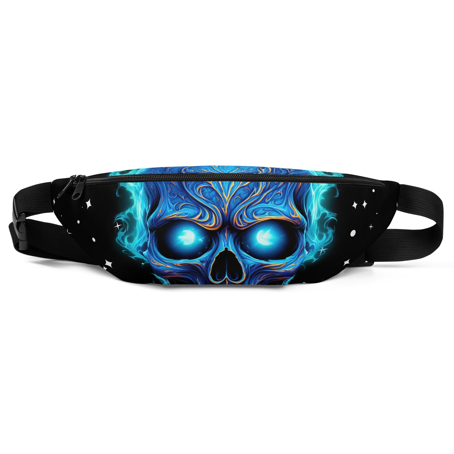 Fanny Pack – Blue Skull with Star background