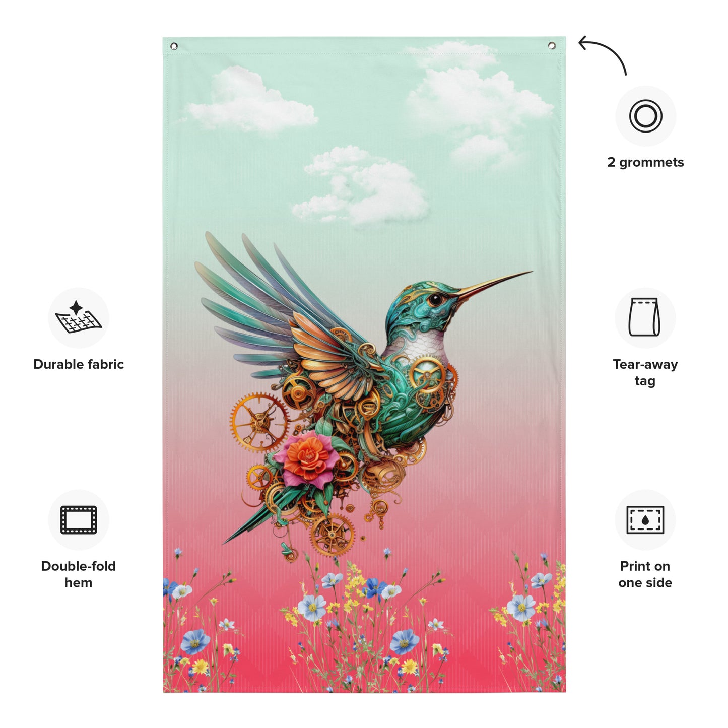 Flag – Steampunk Hummingbird