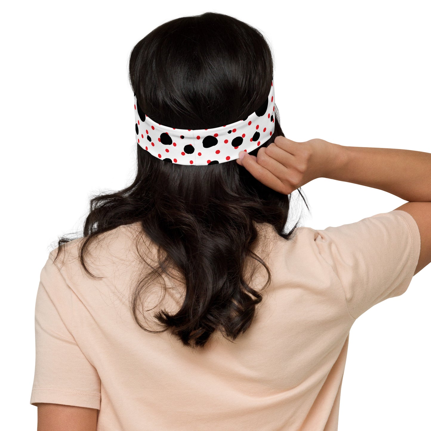 Headband - Black Red Polka Dots