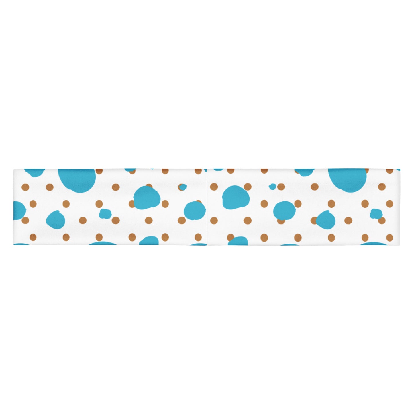 Headband - Brown and Blue Polka Dots