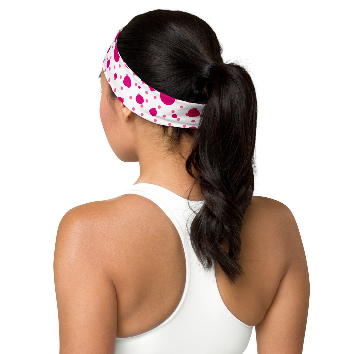 Headband - Small and Large Pink Polka Dots