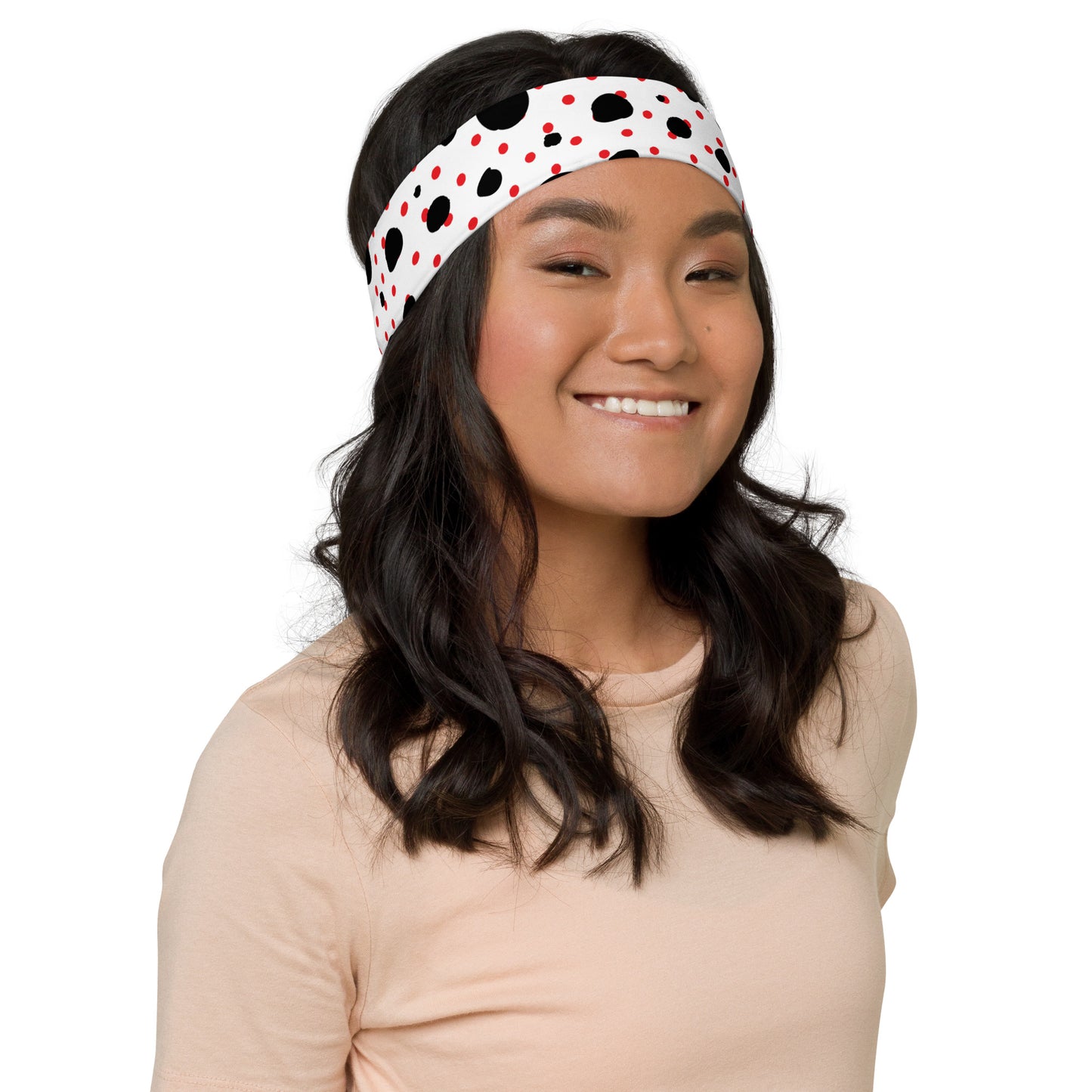 Headband - Black Red Polka Dots