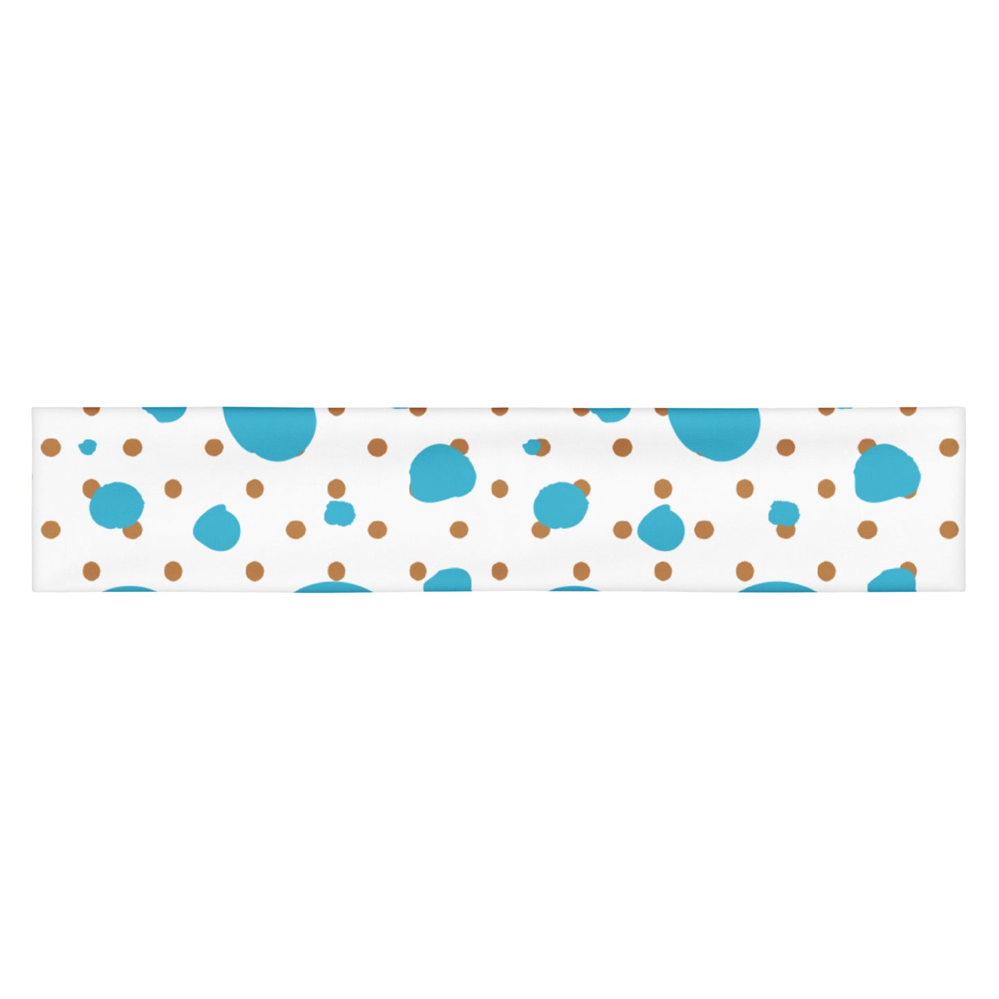 Headband - Brown and Blue Polka Dots