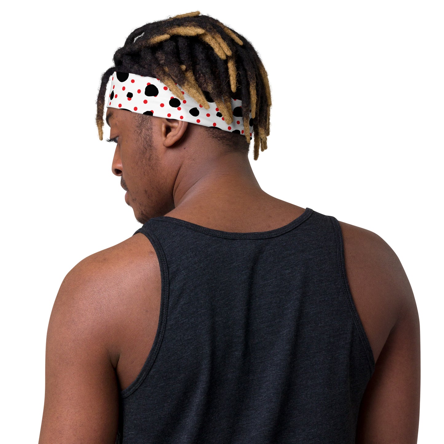 Headband - Black Red Polka Dots