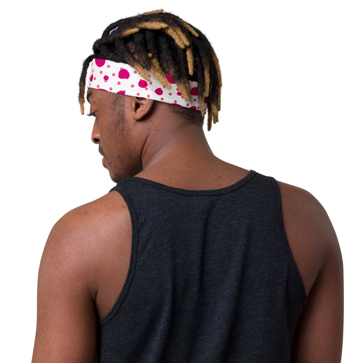 Headband - Small and Large Pink Polka Dots