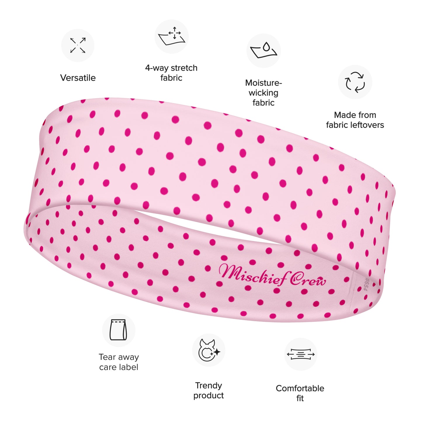 Headband - Pink Polka Dots