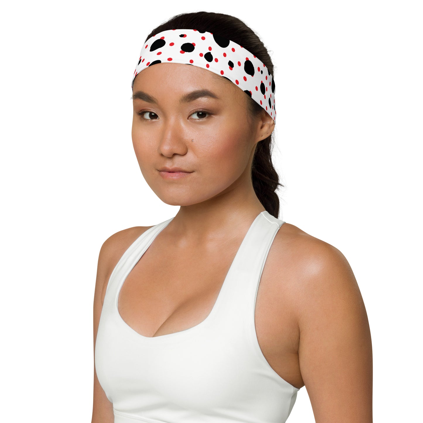 Headband - Black Red Polka Dots