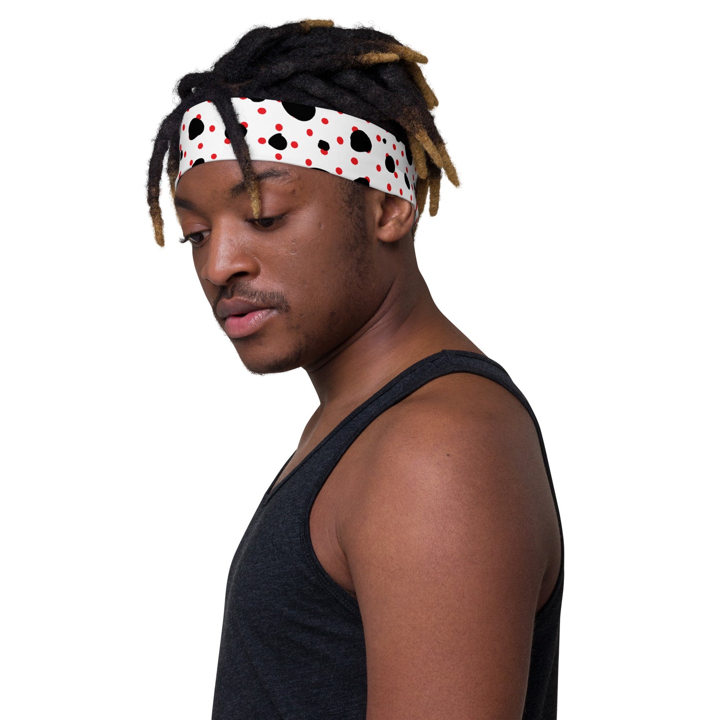 Headband - Black Red Polka Dots