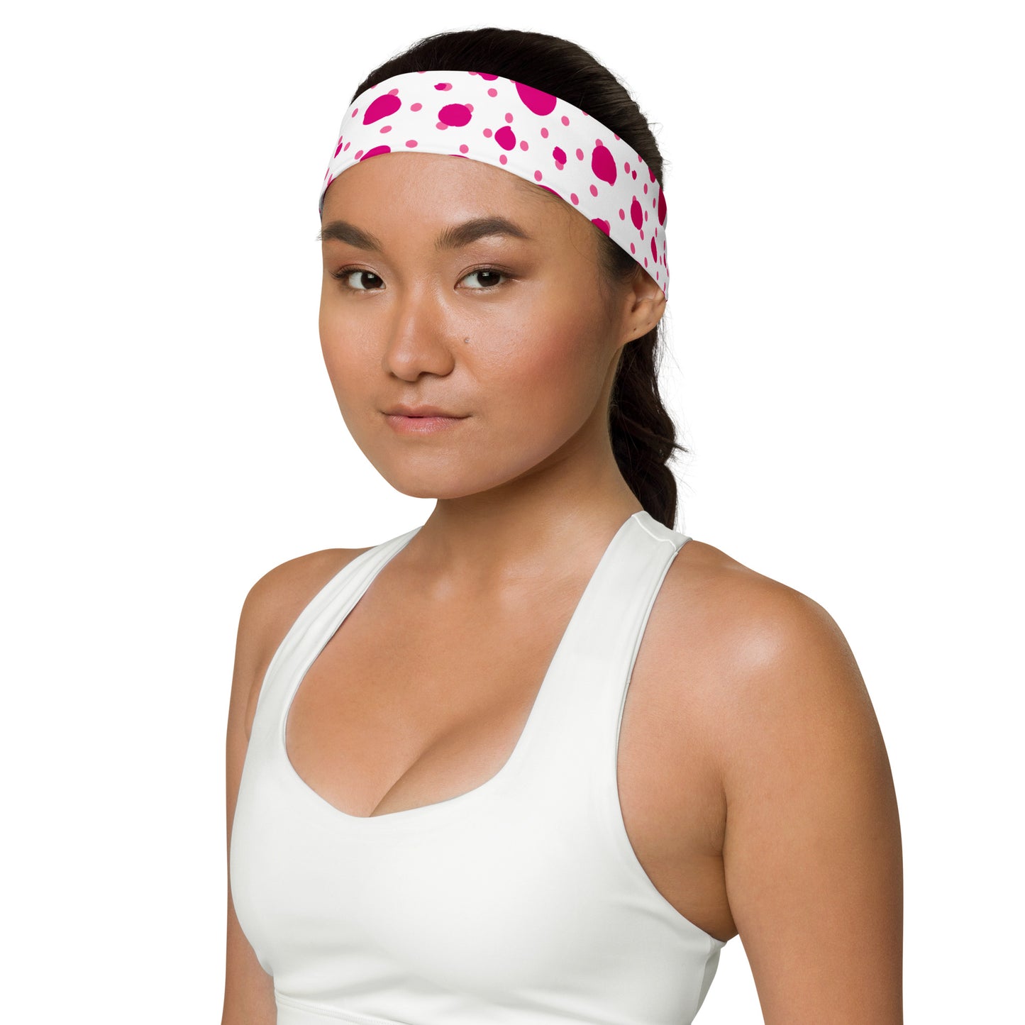 Headband - Small and Large Pink Polka Dots