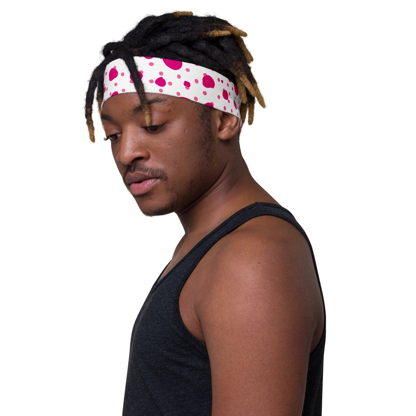 Headband - Small and Large Pink Polka Dots