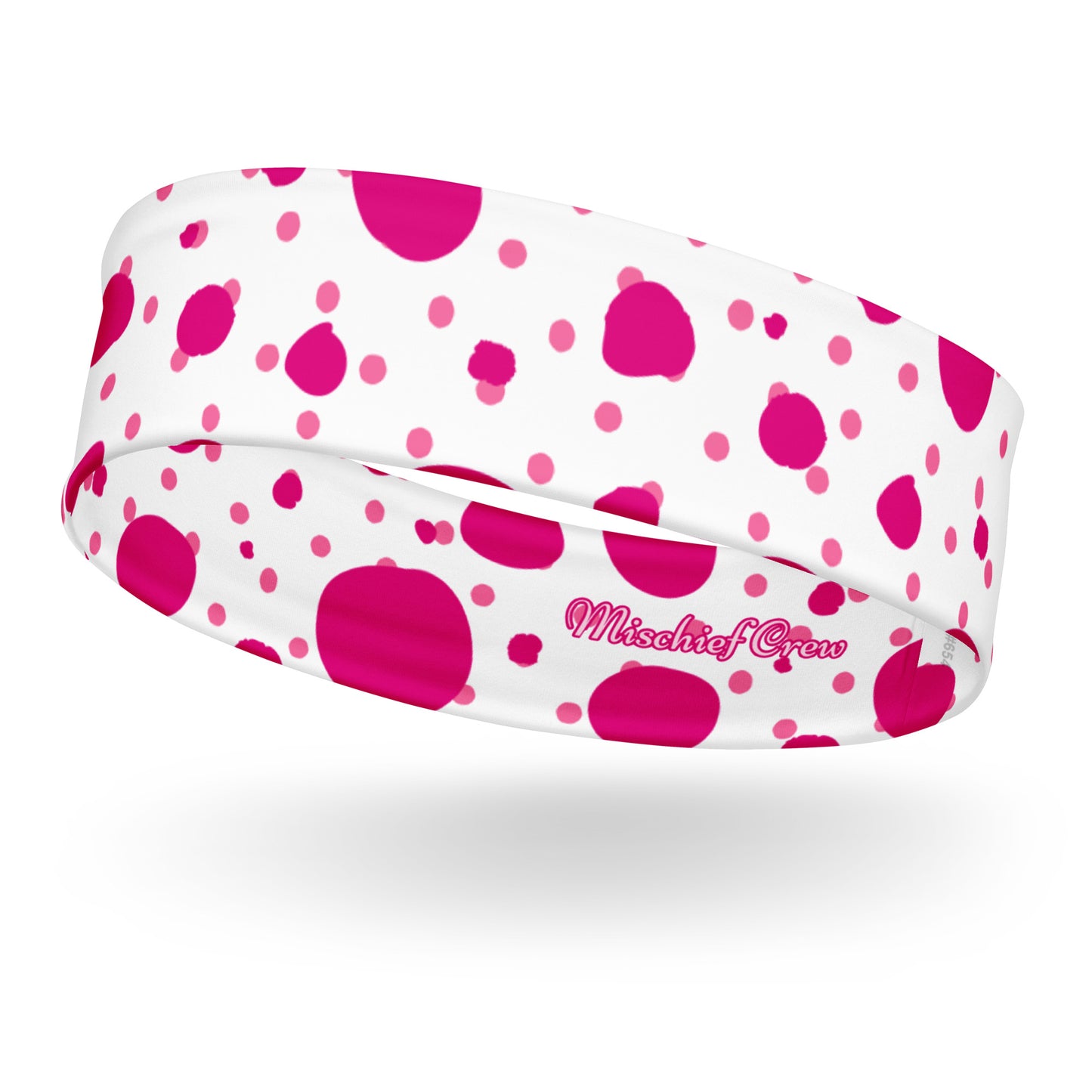 Headband - Small and Large Pink Polka Dots