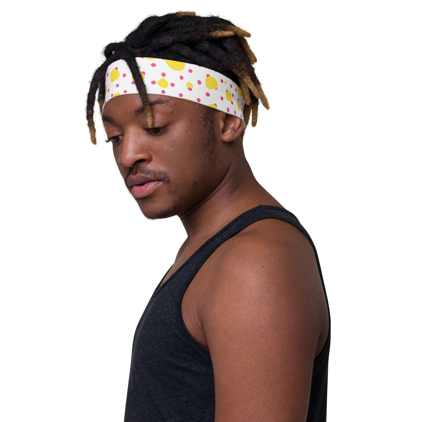 Headband - Yellow and Pink Polka Dots