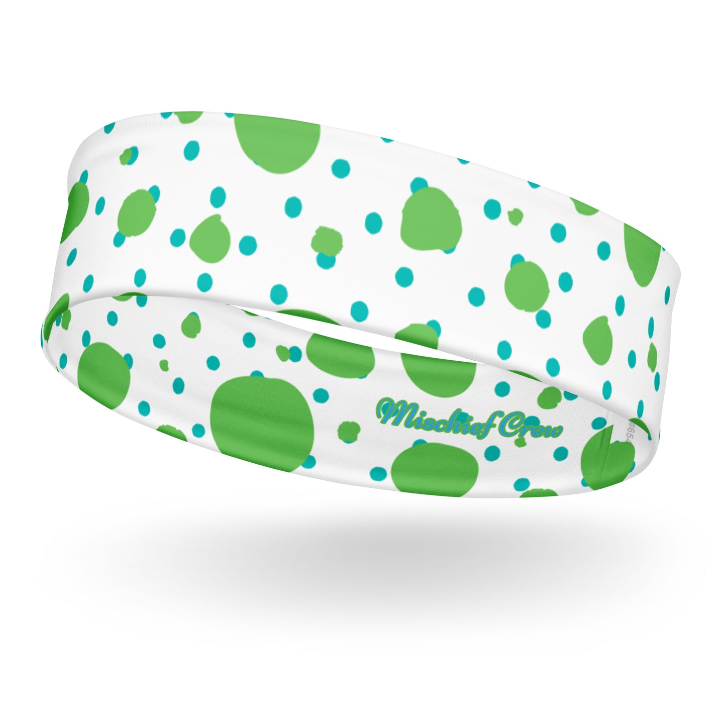 Headband - Green and Teal Polka Dots