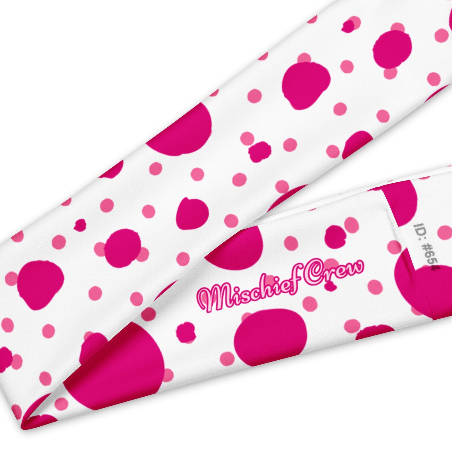 Headband - Small and Large Pink Polka Dots