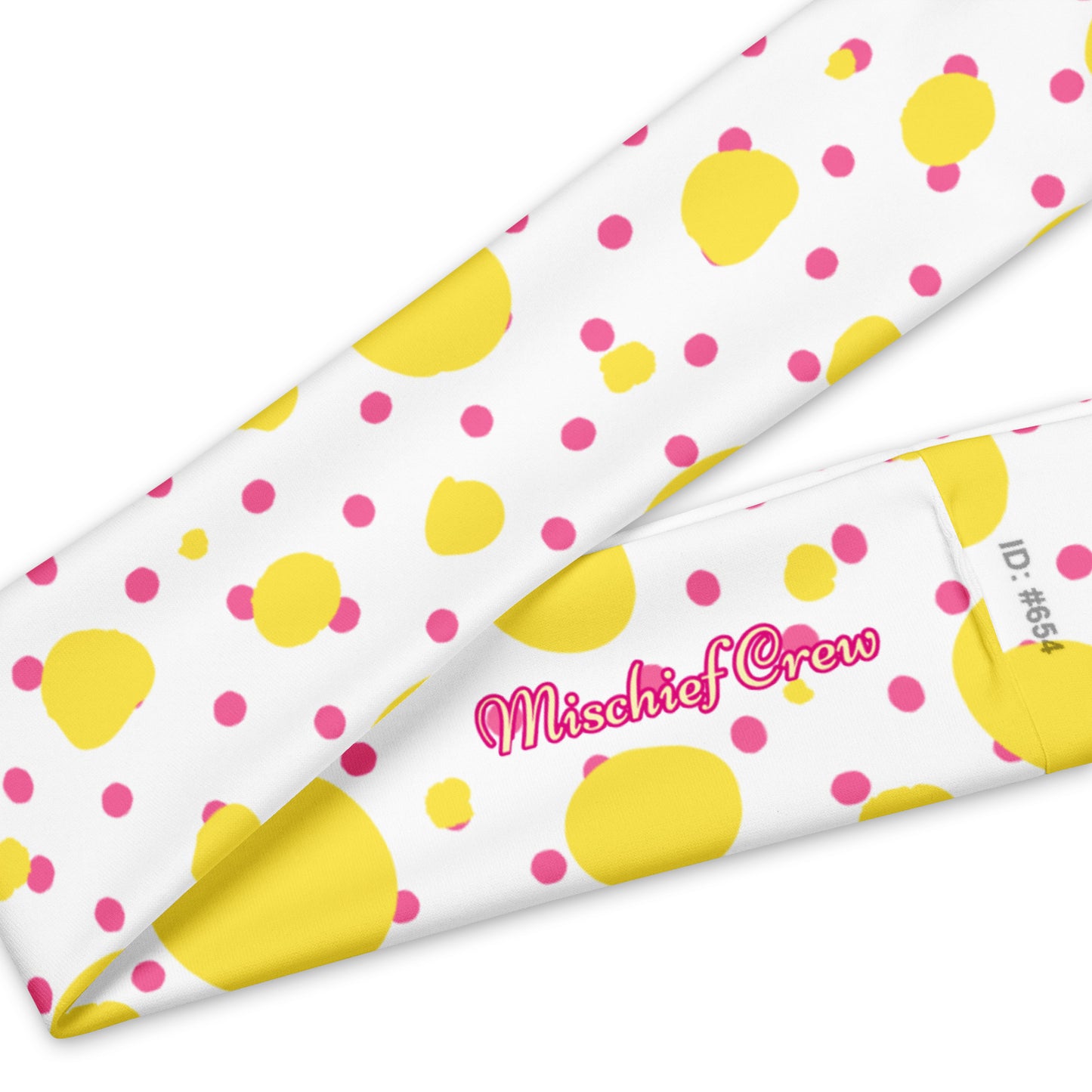 Headband - Yellow and Pink Polka Dots