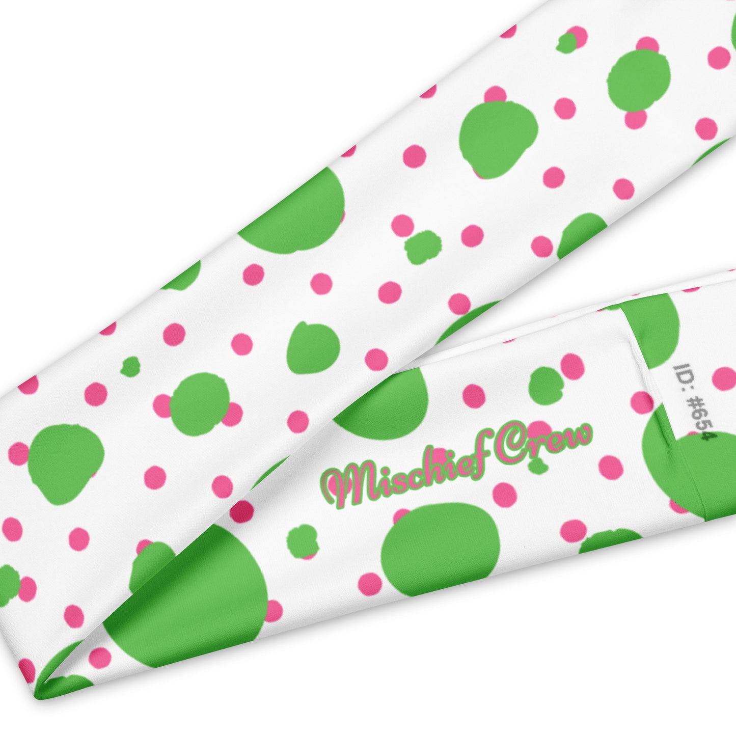 Headband - Green and Pink Polka Dots