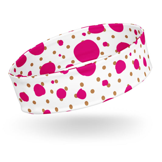 Headband - Brown and Pink Polka Dots