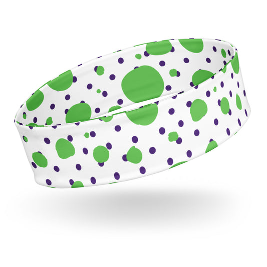 Headband - Green and Purple Polka Dots