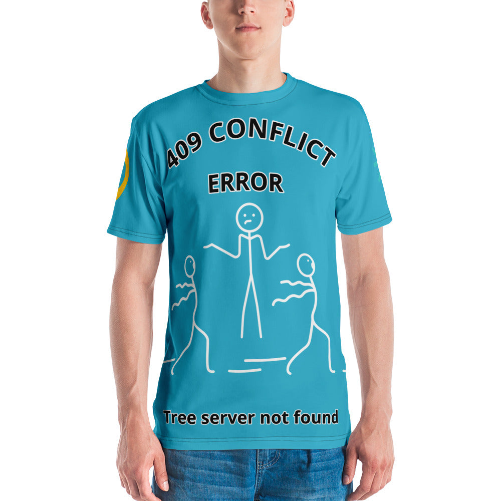 Men's t-shirt – System Error – 409 Conflict - Bright Summer Sky Blue