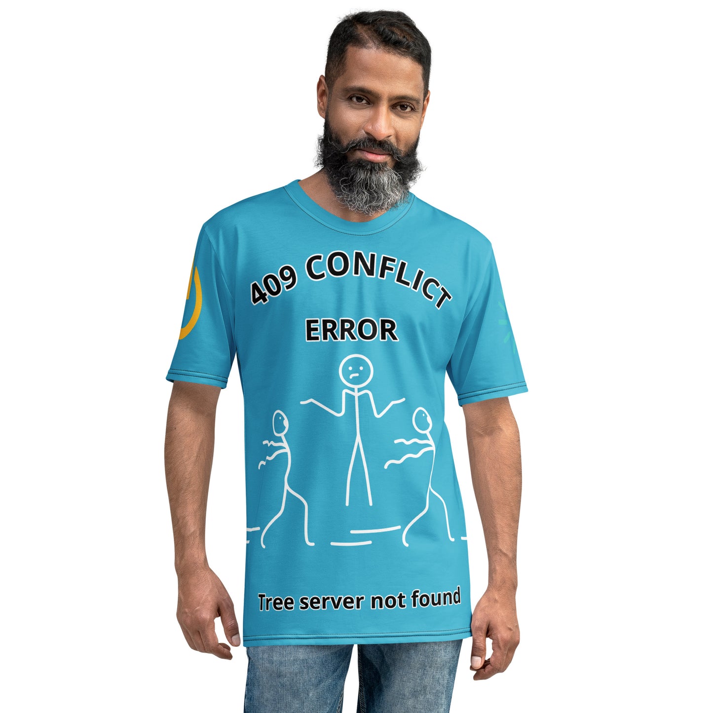 Men's t-shirt – System Error – 409 Conflict - Bright Summer Sky Blue