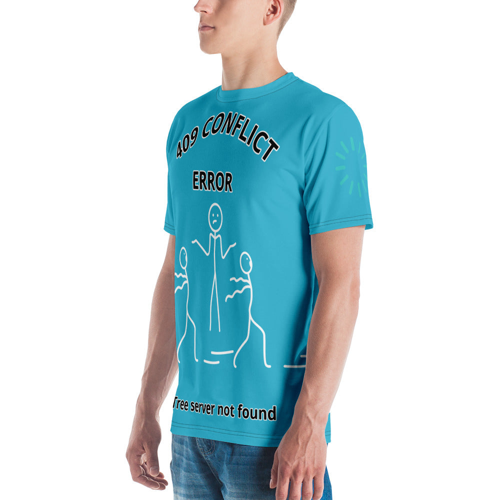 Men's t-shirt – System Error – 409 Conflict - Bright Summer Sky Blue