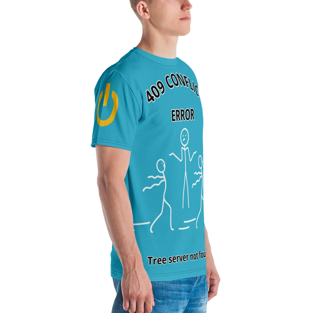 Men's t-shirt – System Error – 409 Conflict - Bright Summer Sky Blue