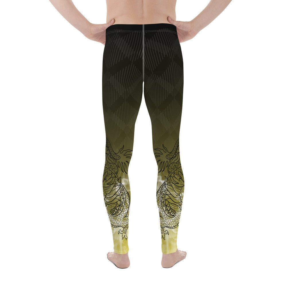 Men's Leggings - Dragon with White Smoke Gradient color 2