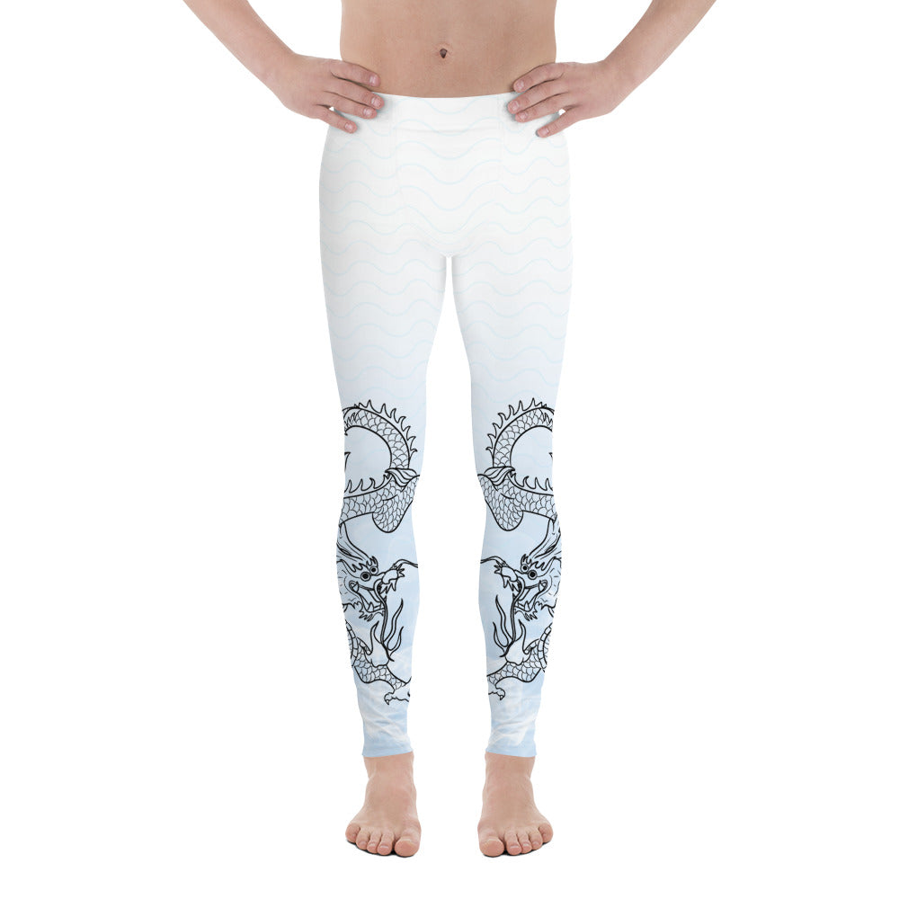 Men's Leggings - Dragon with White Smoke Gradient color 4