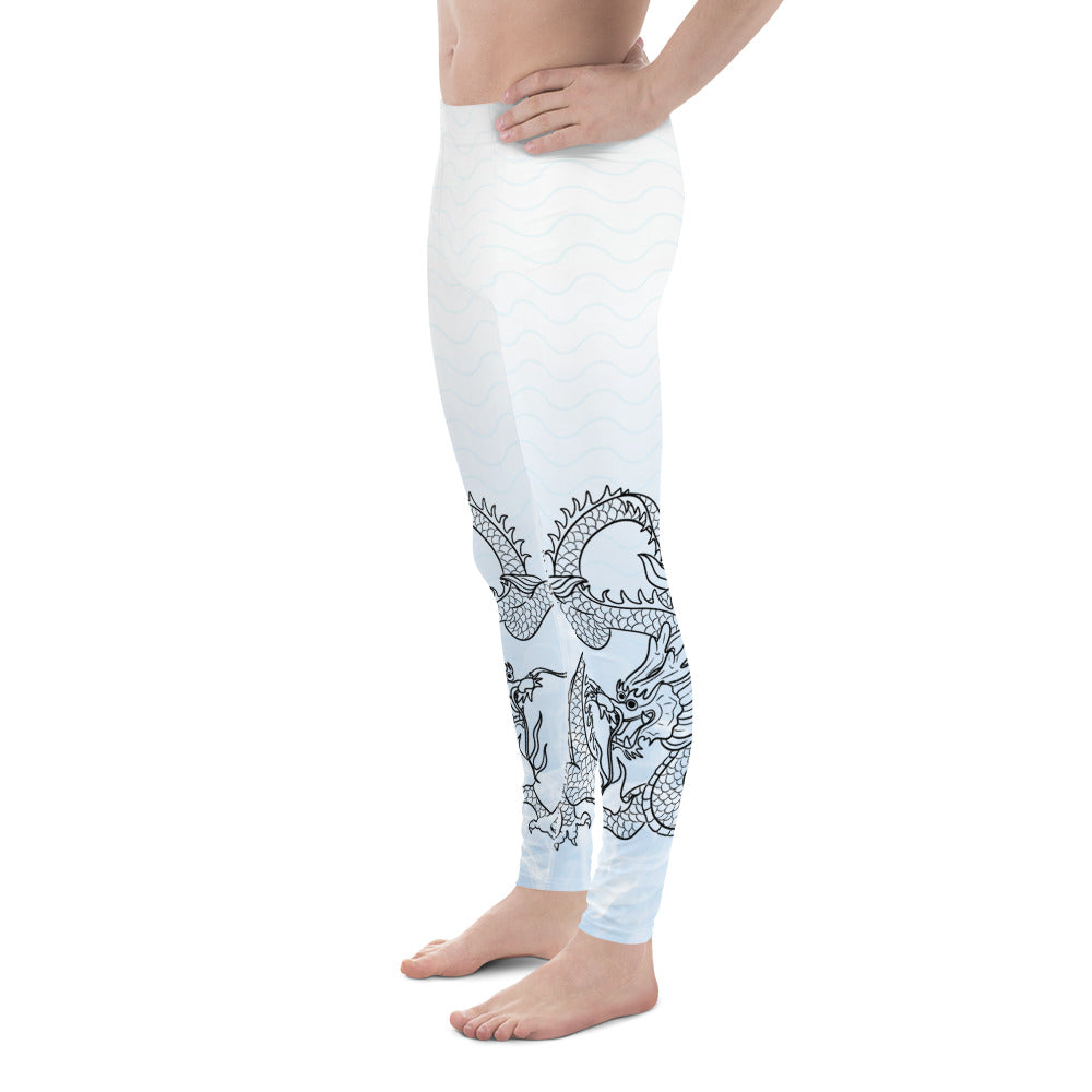 Men's Leggings - Dragon with White Smoke Gradient color 4