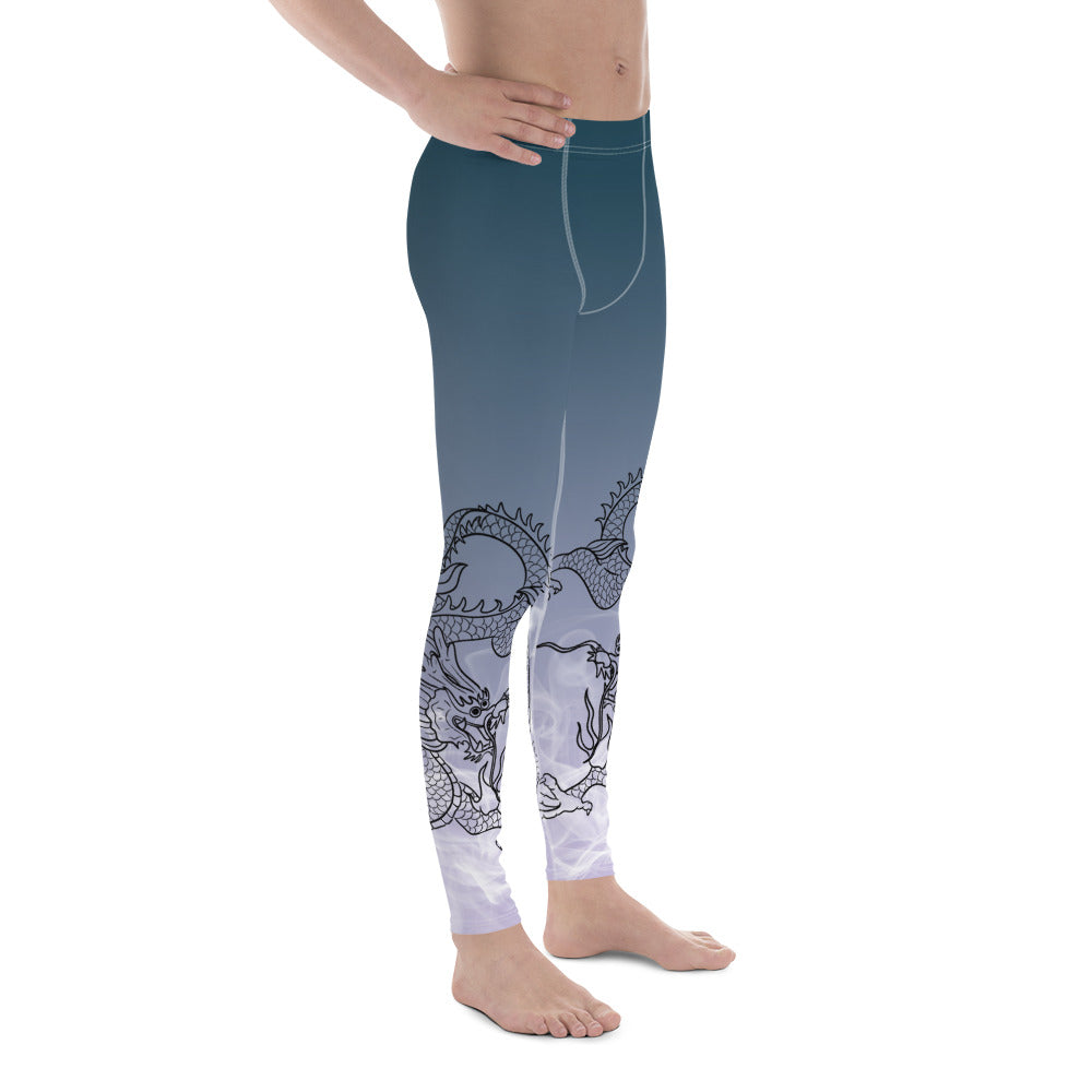 Men's Leggings - Dragon with White Smoke Gradient color 1