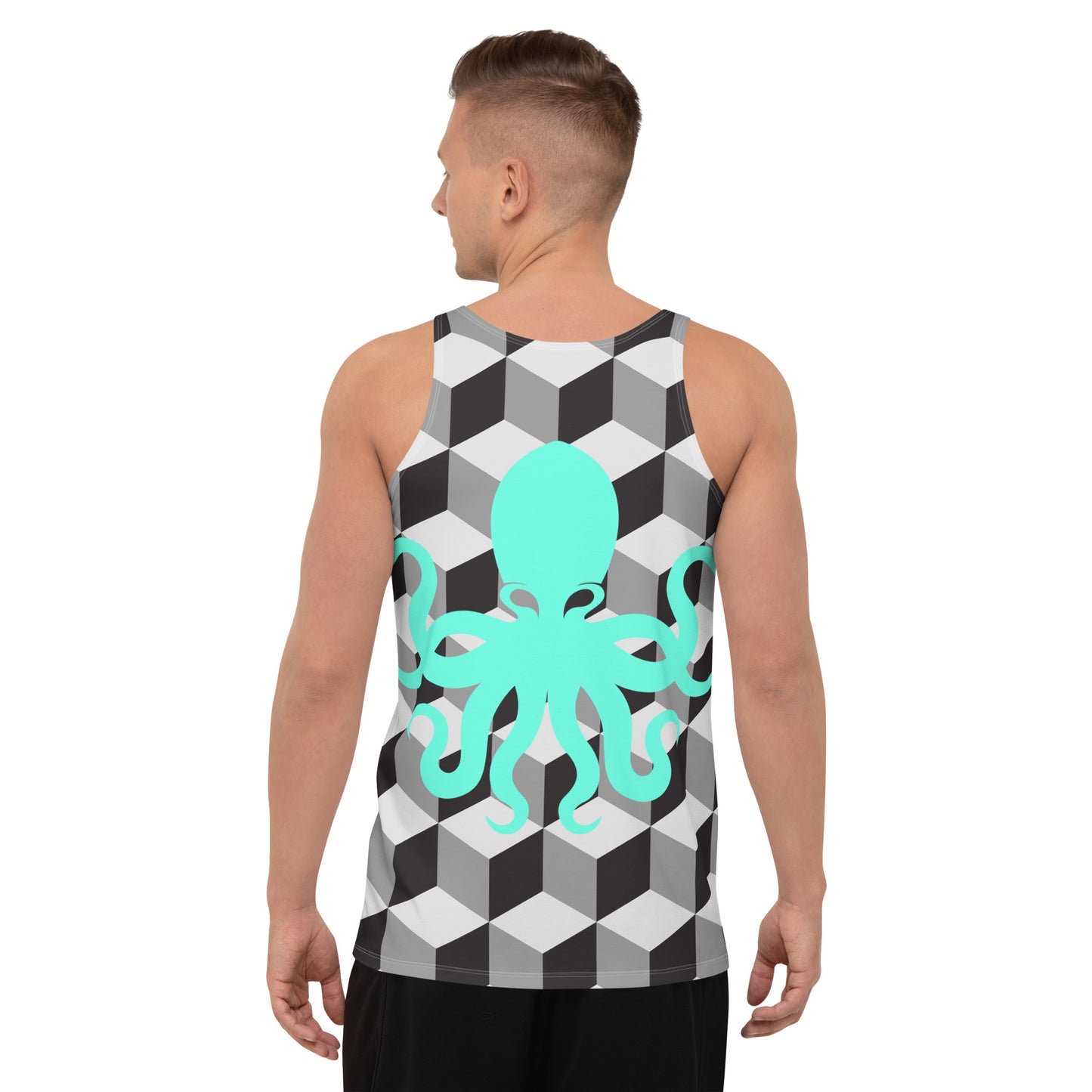 Unisex Tank Top – Geometric with mint green Octopus