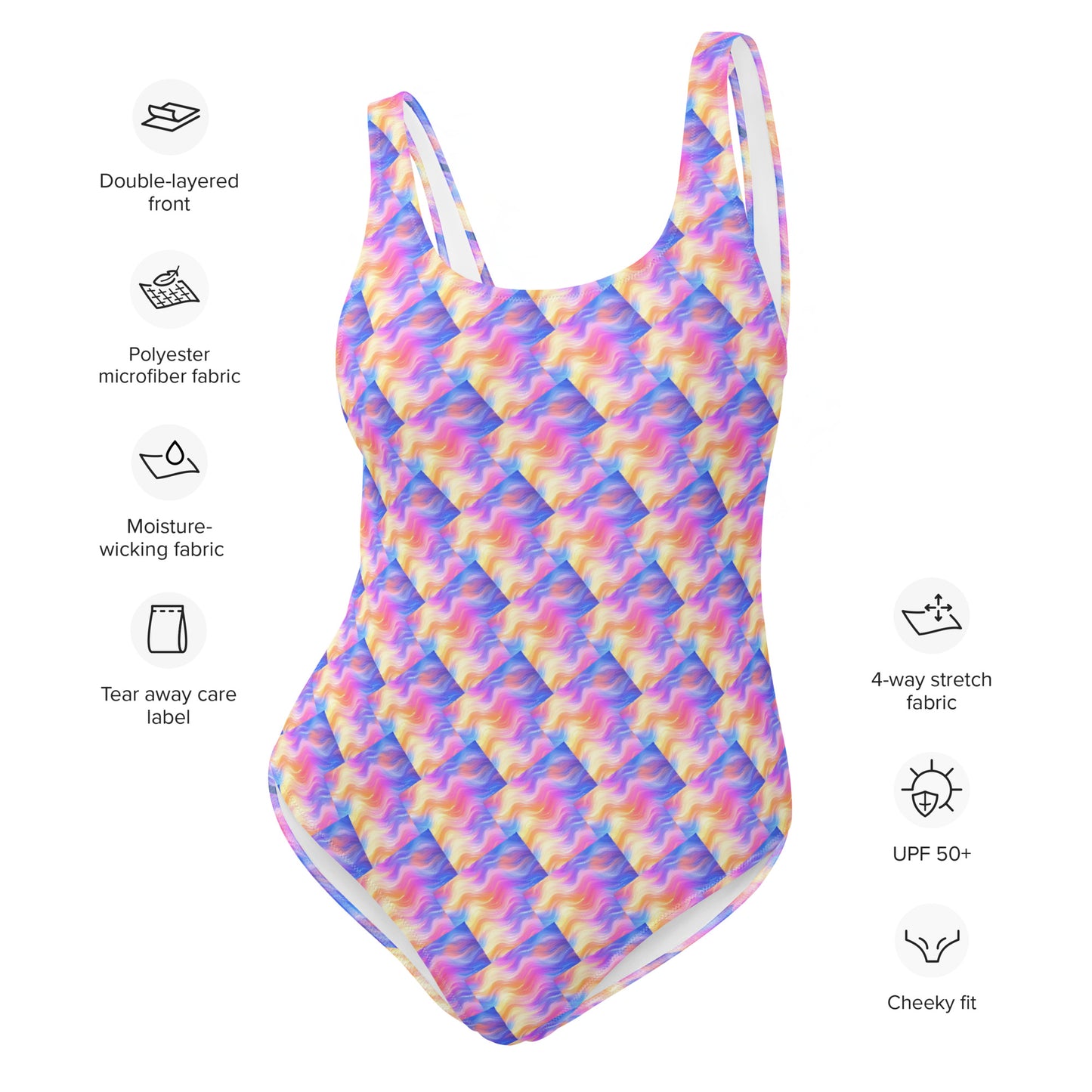 One-Piece Swimsuit - Bright Waves