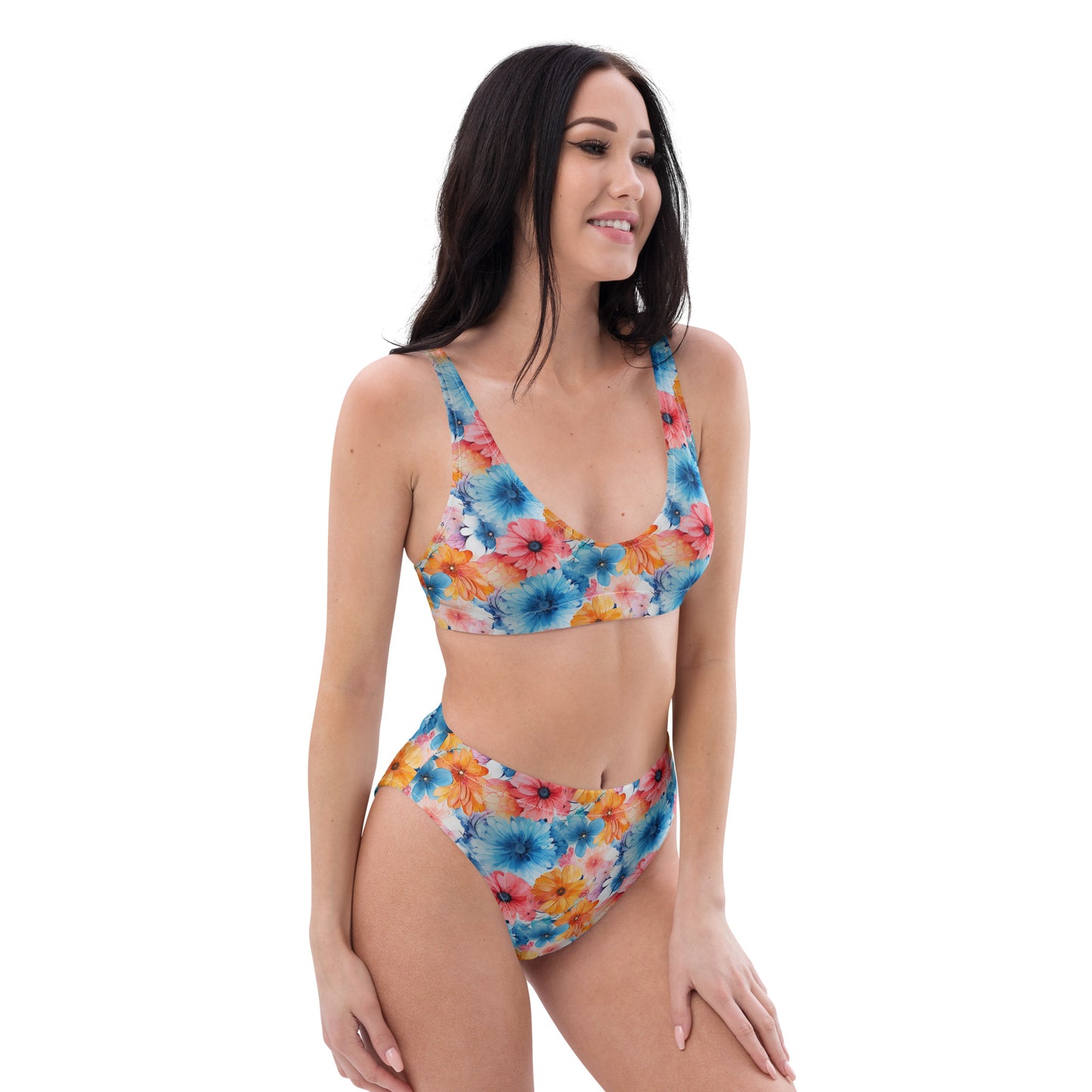 High-waisted bikini - Bright Flowers 8