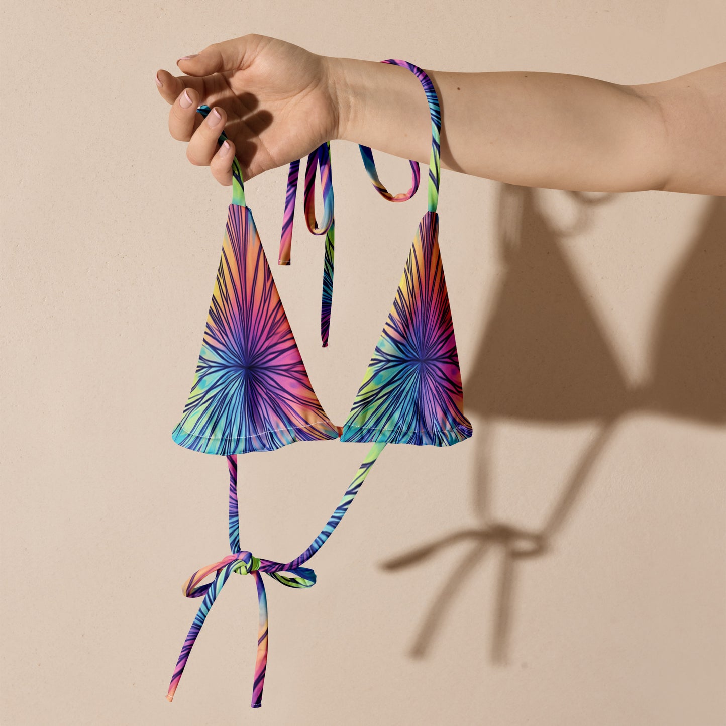 String bikini top - TOP ONLY - Starburst with purple, blue, pink and yellow