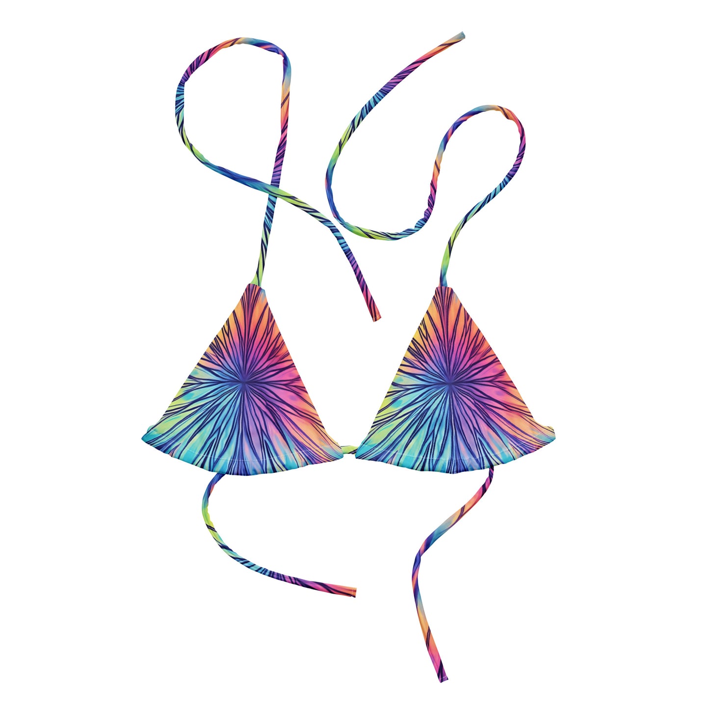 String bikini top - TOP ONLY - Starburst with purple, blue, pink and yellow