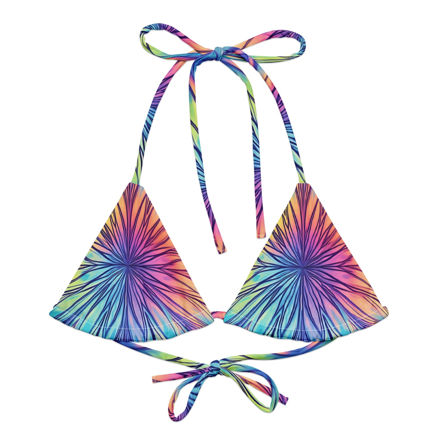 String bikini top - TOP ONLY - Starburst with purple, blue, pink and yellow