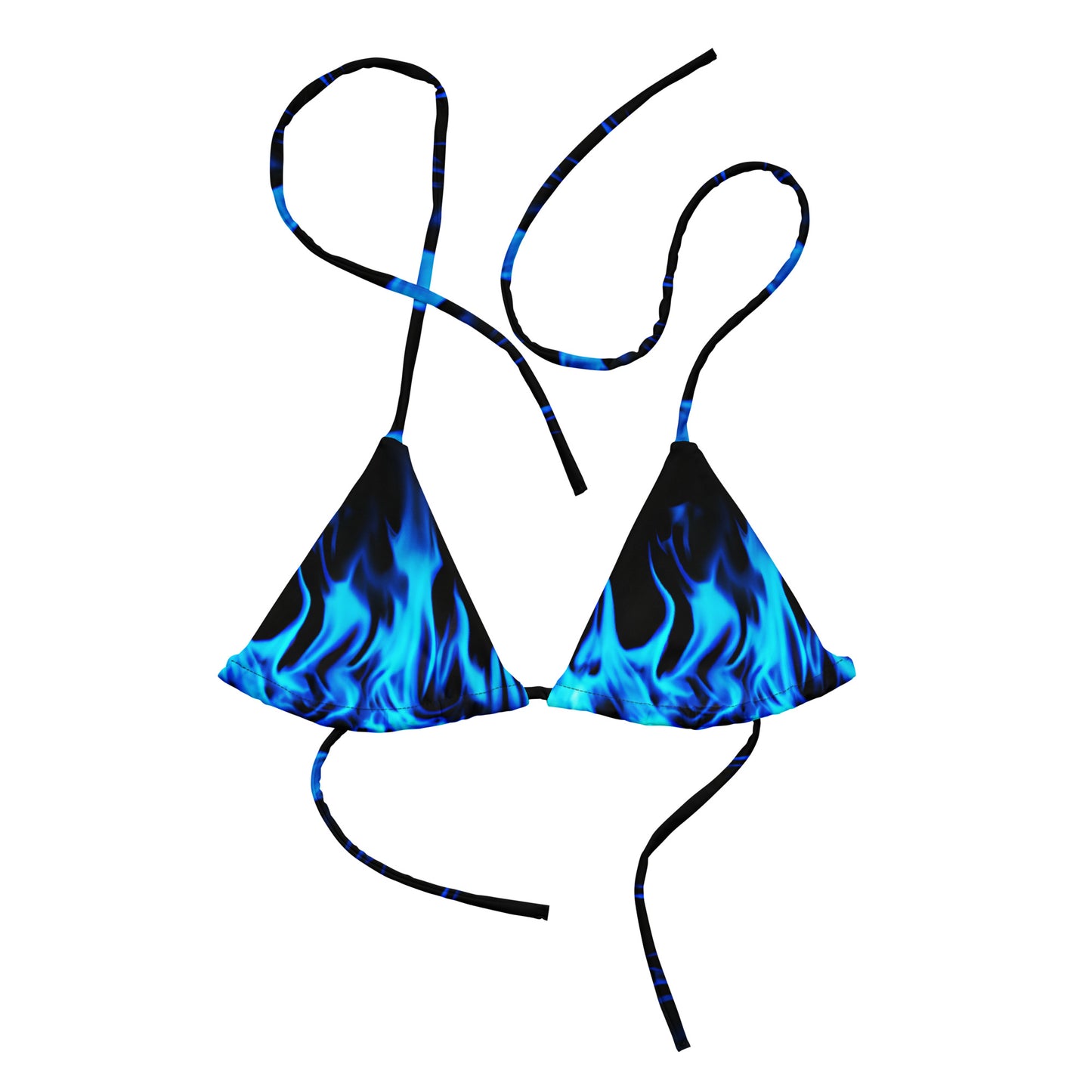 String bikini top - TOP ONLY - Blue Flames