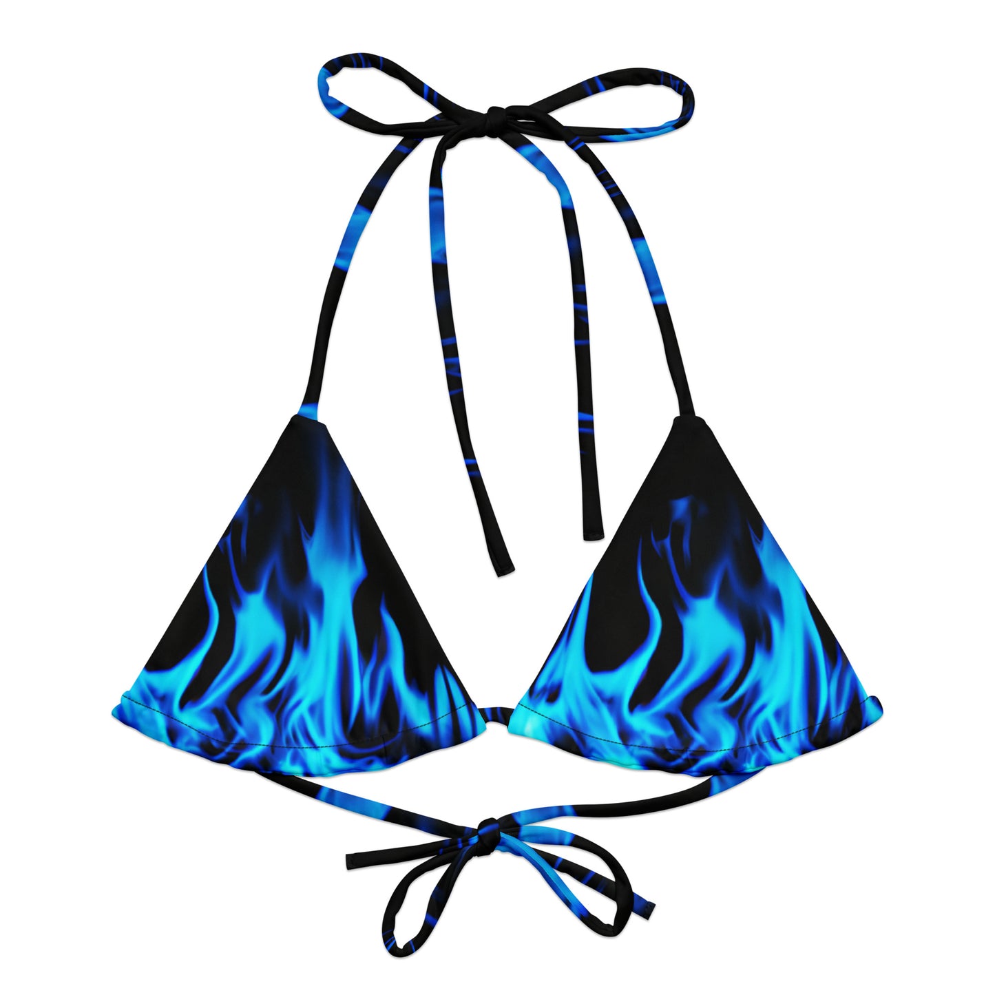 String bikini top - TOP ONLY - Blue Flames