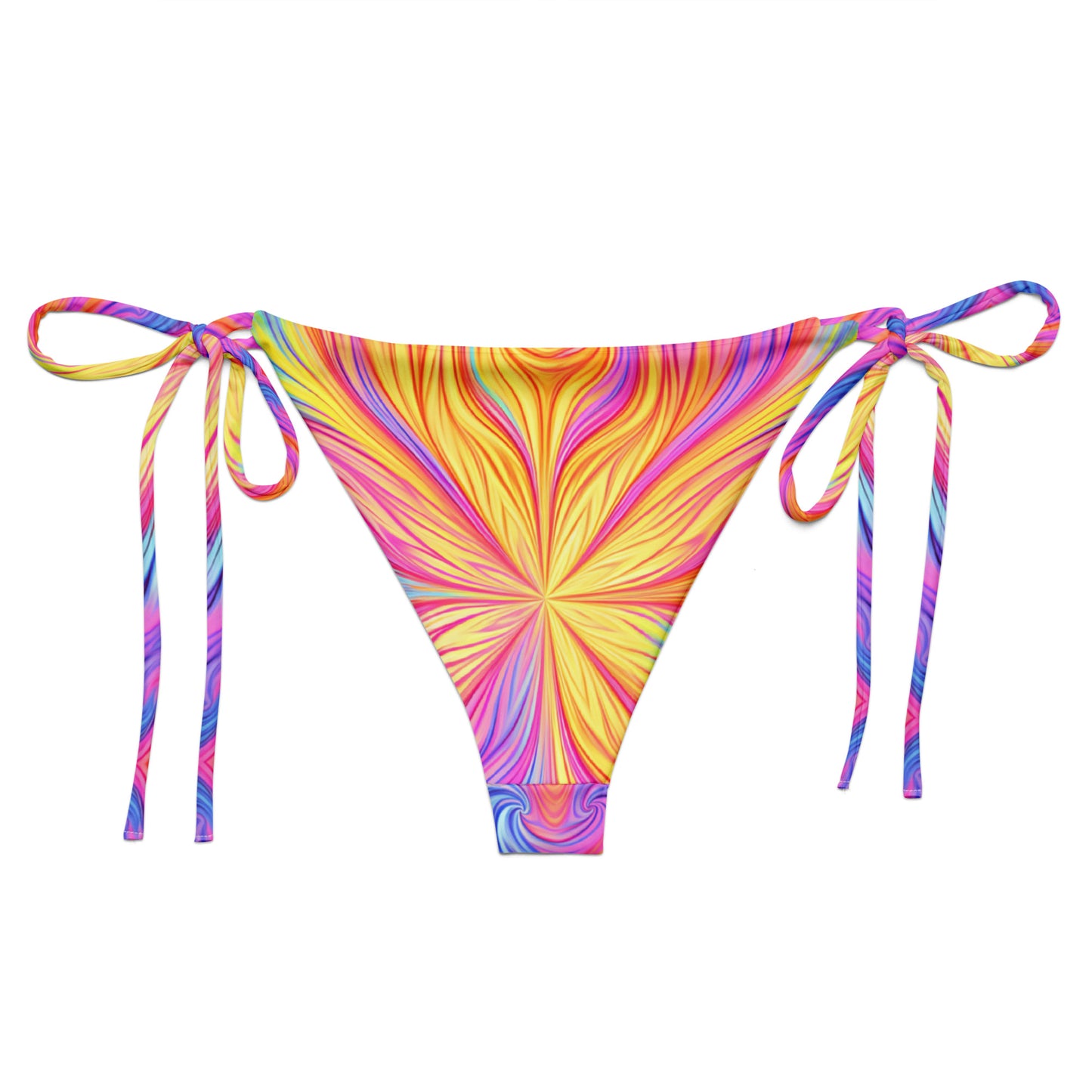 String bikini bottom - Yellow star with Blue and pink